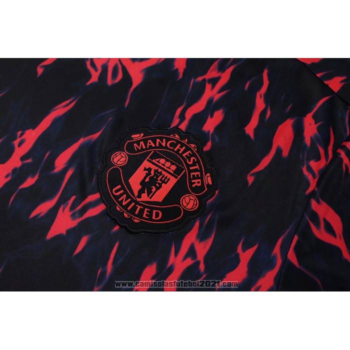Fato de Treino Manchester United Manga Curta 2022 Vermelho - Calcas Curta